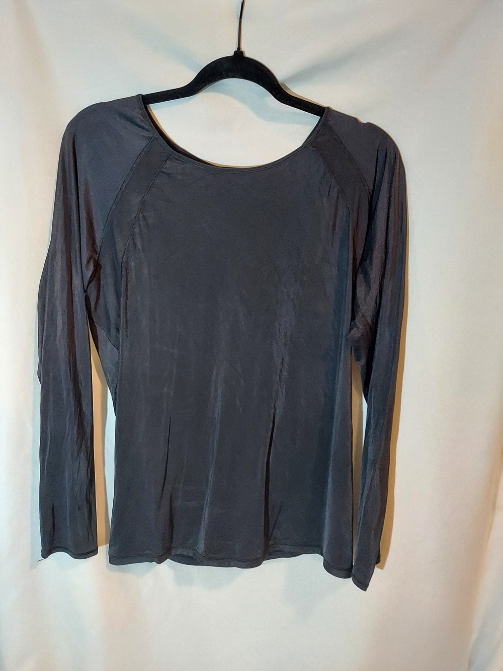 Lululemon "If You're Lucky" Long Sleeve Tee - Open Draped Mesh Back - Black